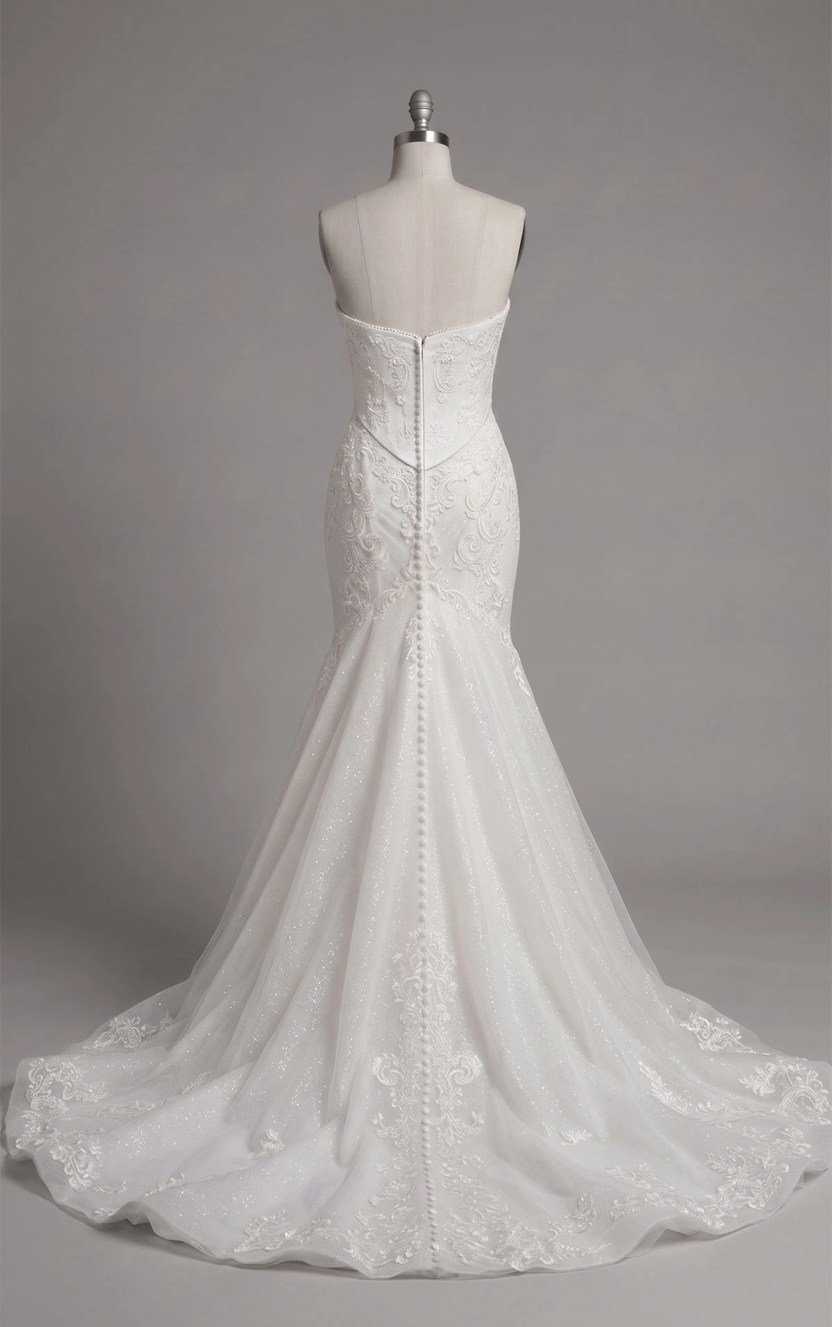 ml1950 Cat-Eye Beaded Trumpet Wedding Dress with Faux Two-Piece Design by Martina Liana