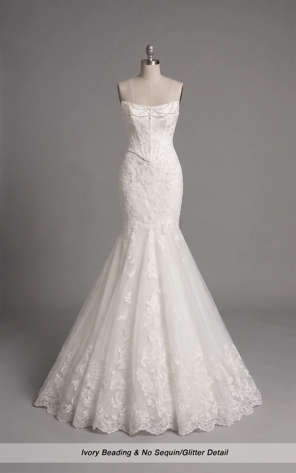 ml1950 Cat-Eye Beaded Trumpet Wedding Dress with Faux Two-Piece Design by Martina Liana