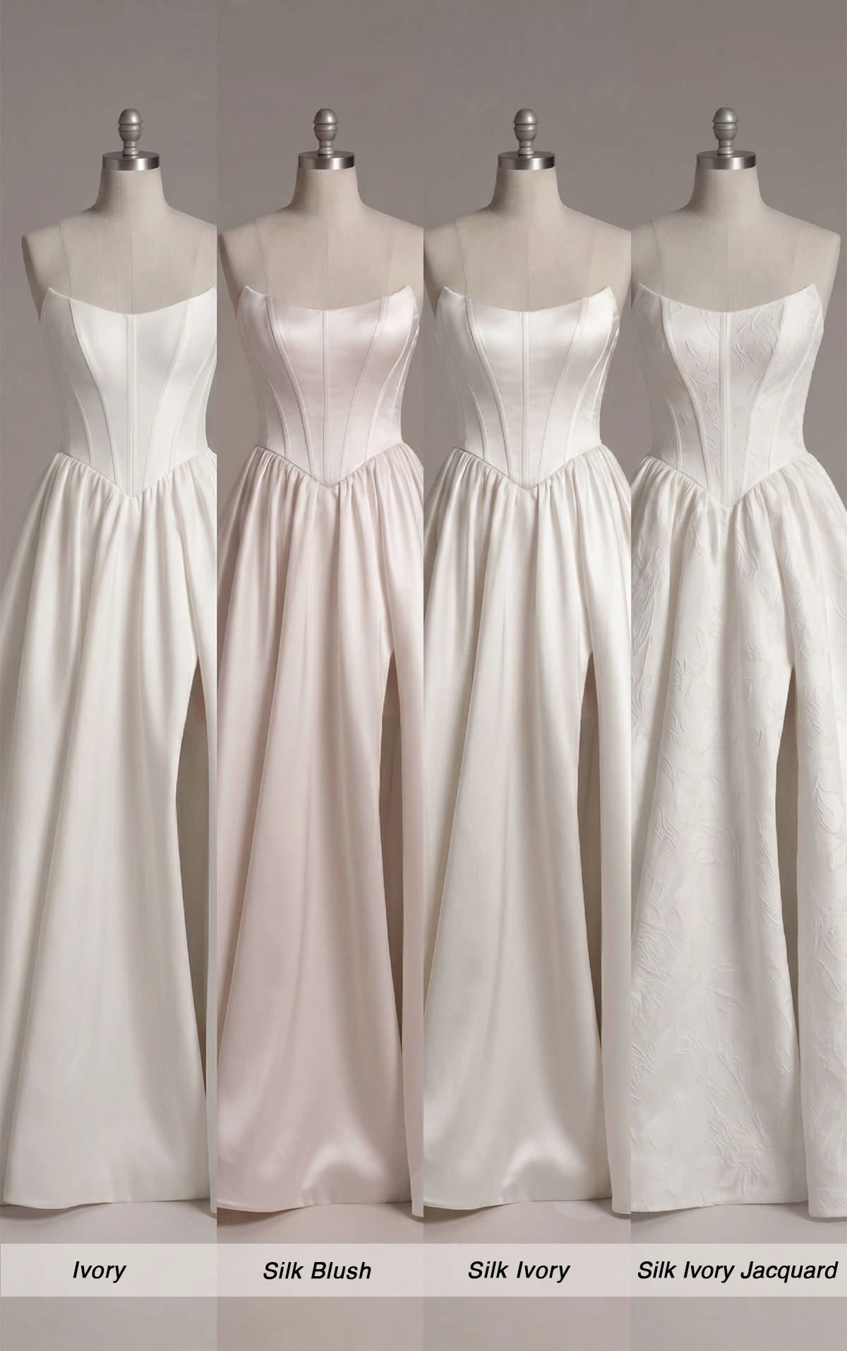 ml1962 Trägerloses Brautkleid mit vollem Rock und Cat-Eye-Ausschnitt  by Martina Liana