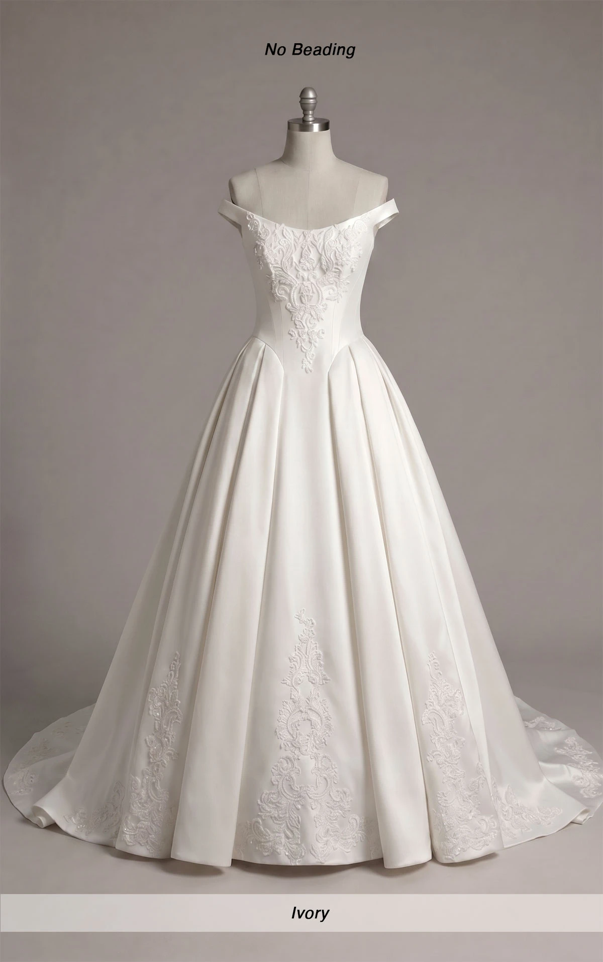 ml1989 Schulterfreies Ball-Brautkleid aus Spitze mit Trägern und Schnürung am Rücken  by Martina Liana
