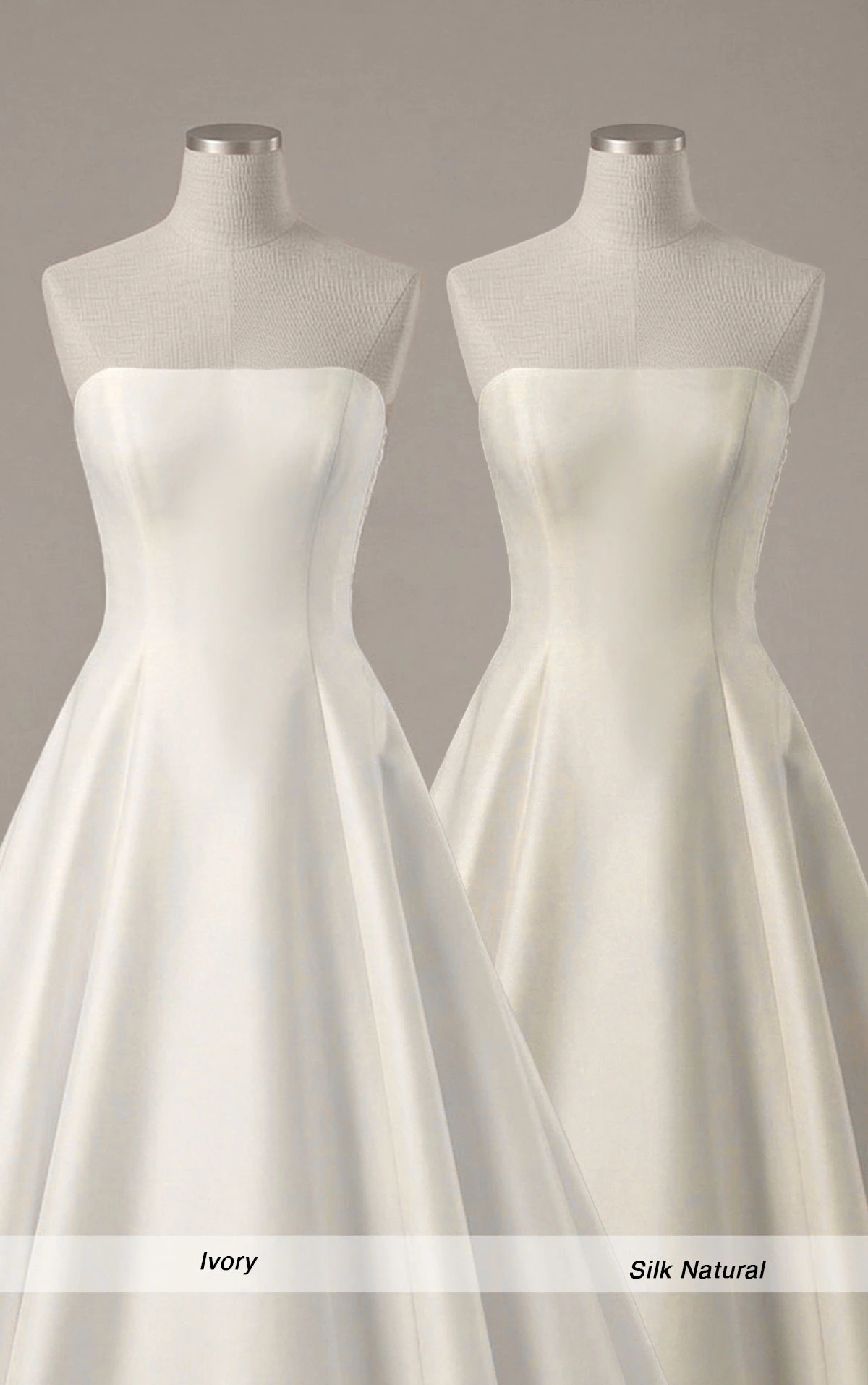 ml2062 Trägerloses A-Linien-Brautkleid aus Brushed Mikado mit großflächigen floralen Details  by Martina Liana