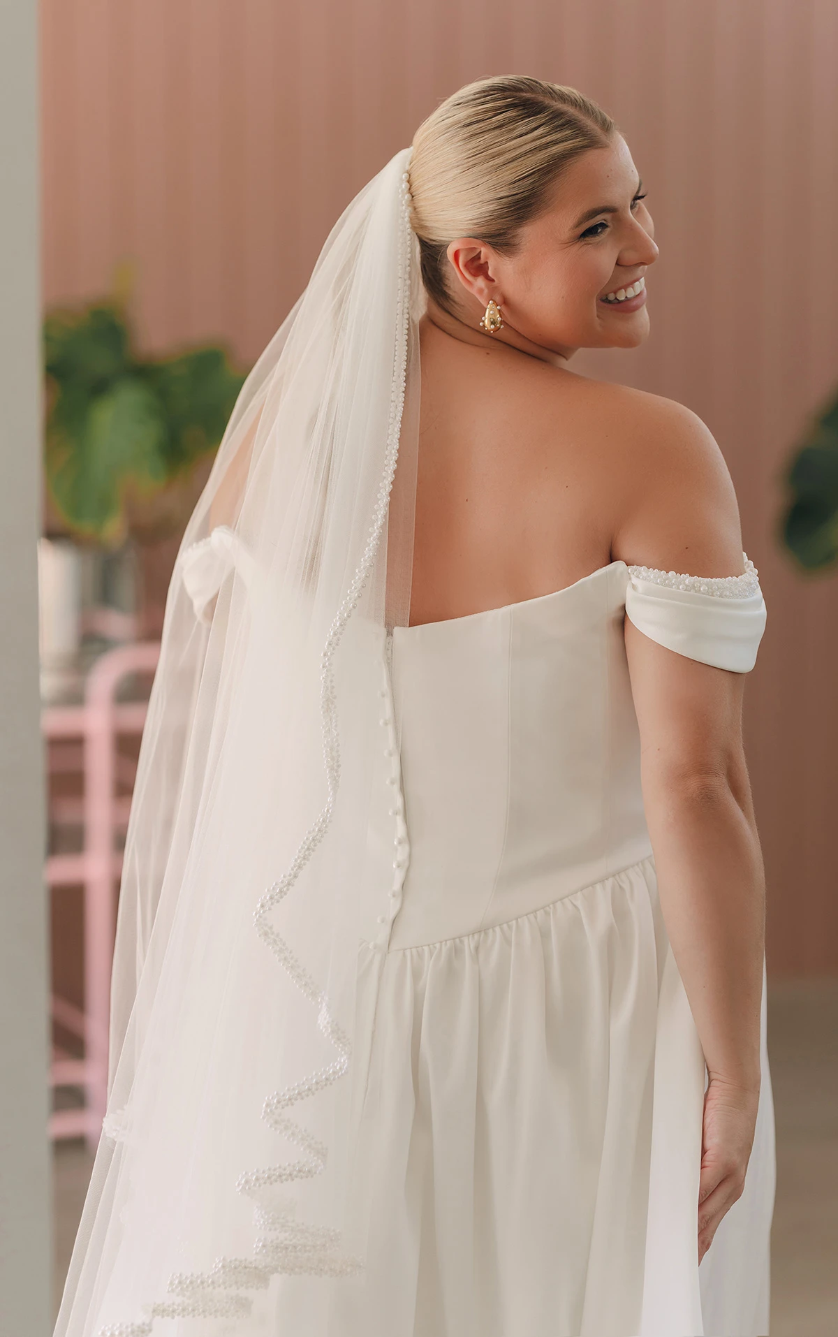 sy8236 Satin A-Line Wedding Dress with Pearl Sweetheart Neckline by Stella York