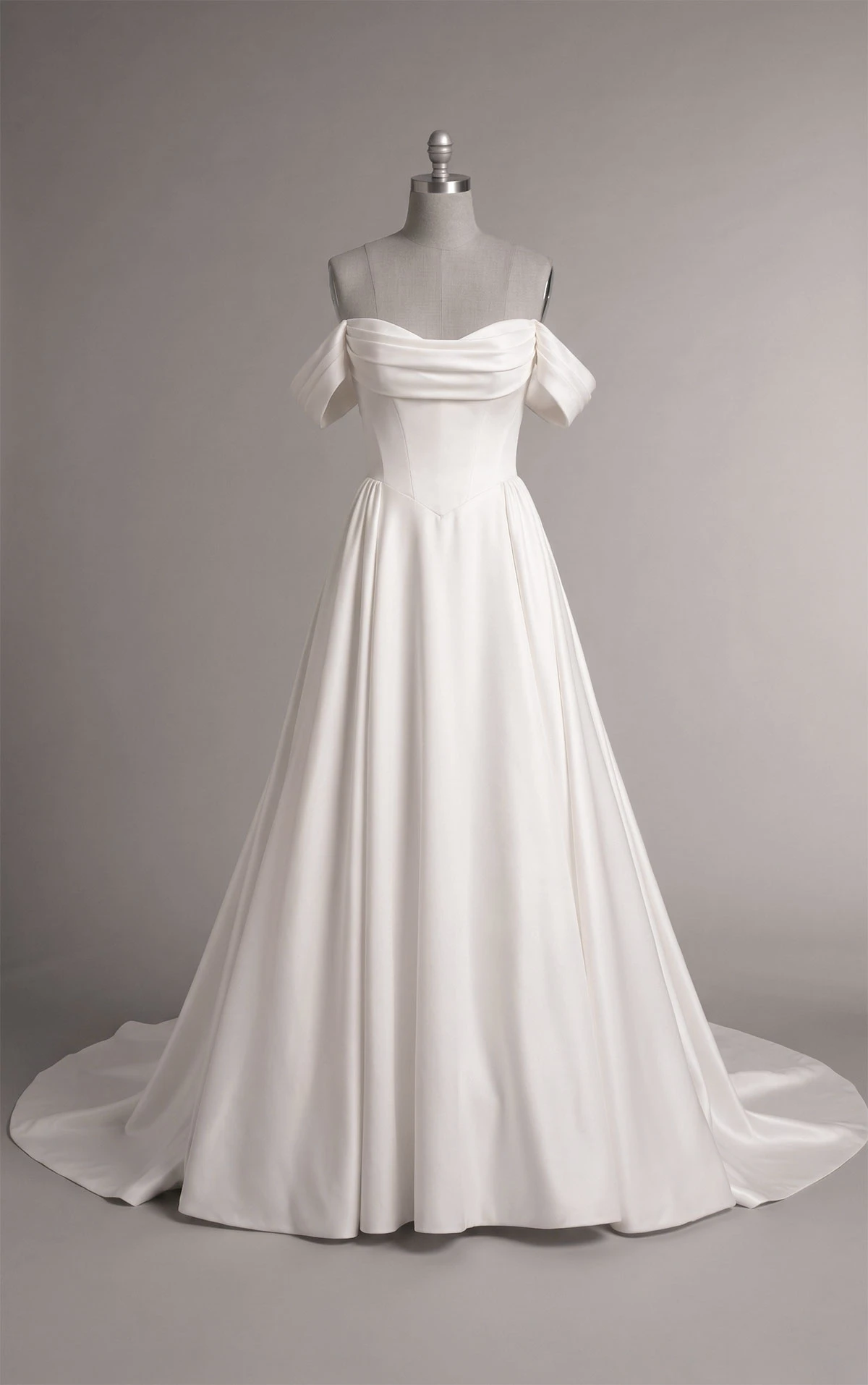 sy8236 Satin A-Line Wedding Dress with Pearl Sweetheart Neckline by Stella York