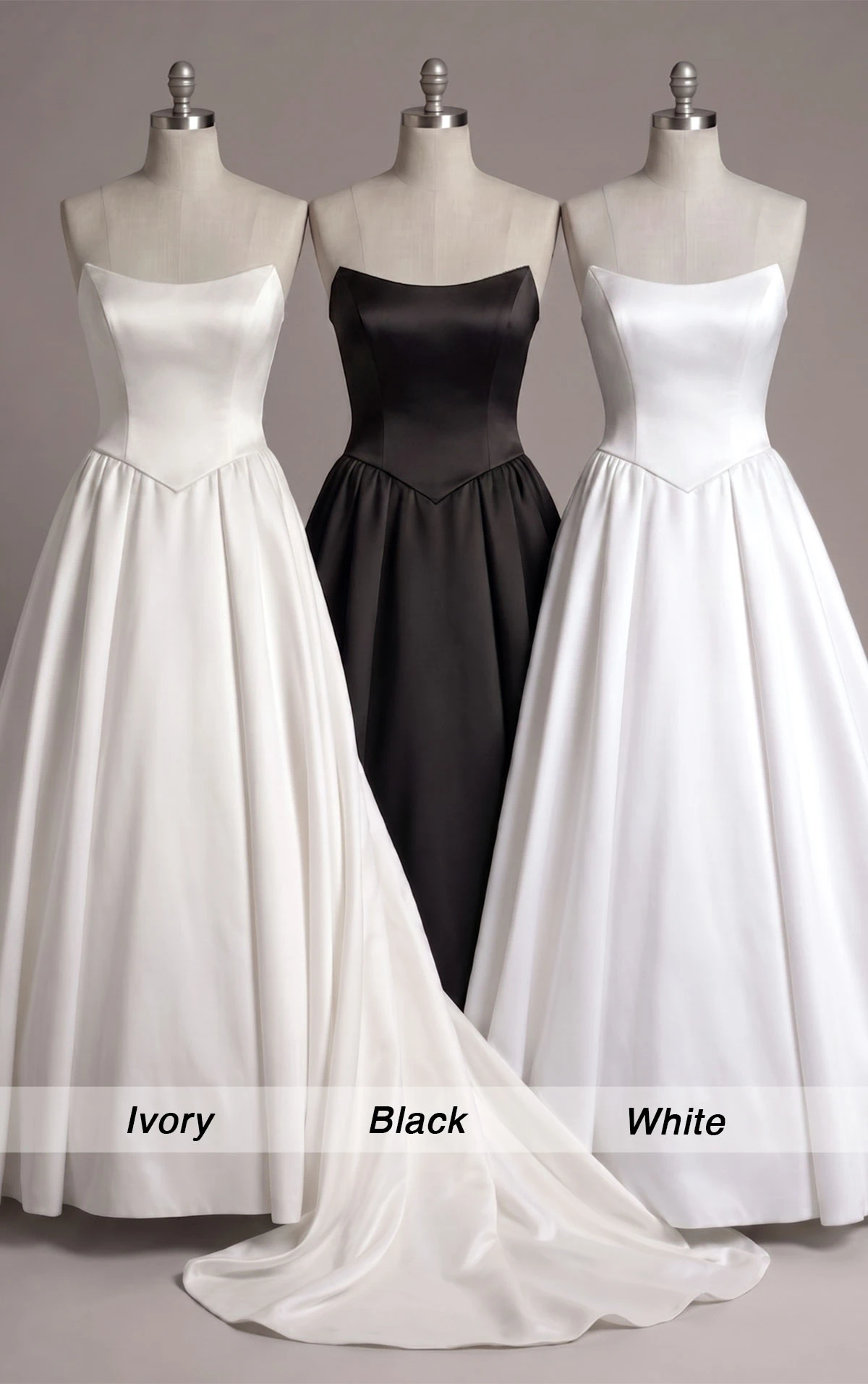 sy8239 Strapless Ballgown Wedding Dress with Satin Pleats and Cat-Eye Neckline  by Stella York