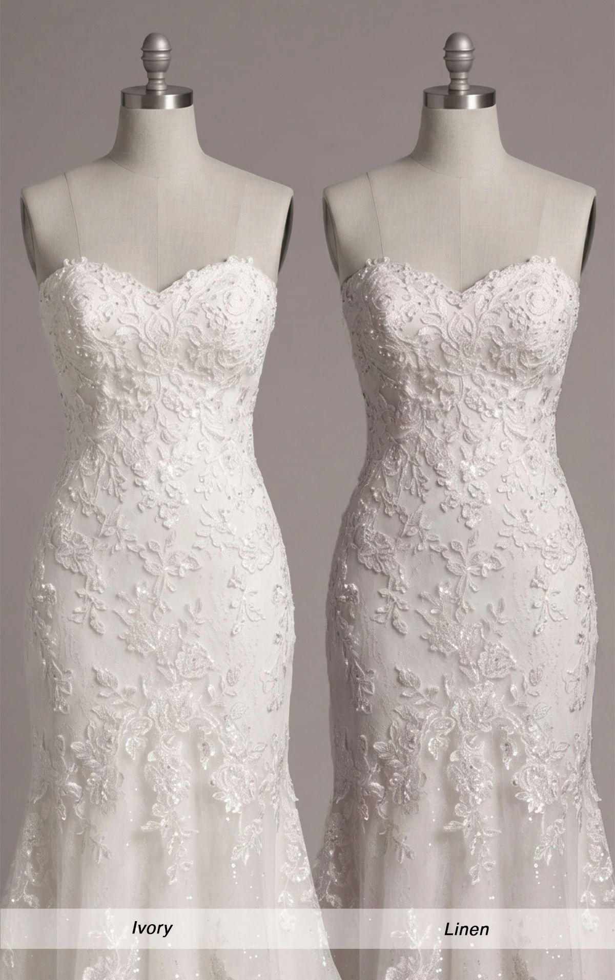sy8332 Shimmering Lace and Tulle Trumpet Wedding Gown with Sequin Floral Appliqués by Stella York
