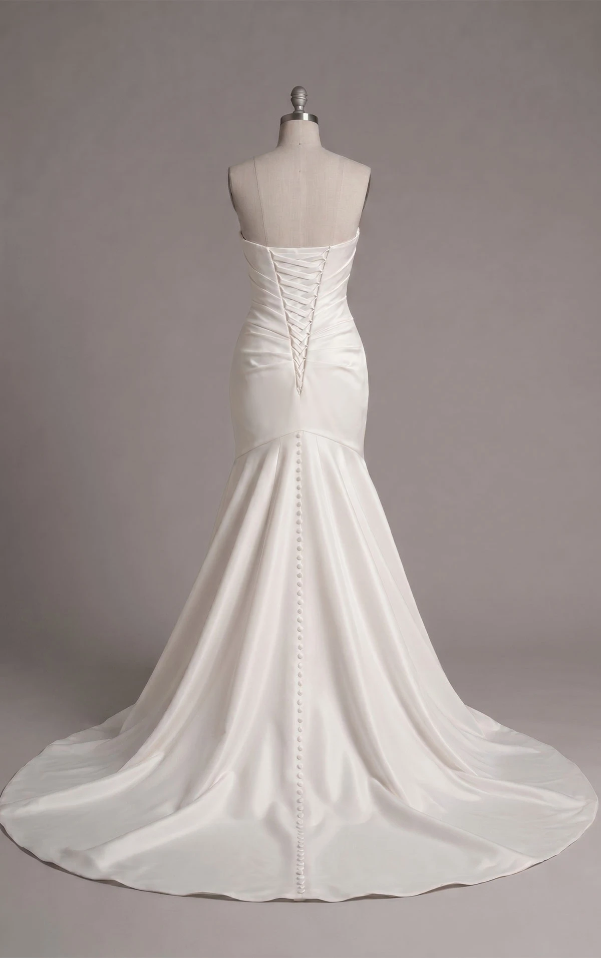 sy8346 Minimalist Mikado Wedding Dress with Ruched Bodice and Flared Skirt  by Stella York