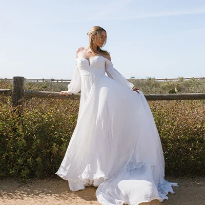 beach wedding dresses australia Bohemian-Inspired Beach Wedding Dress with Matte Lace
