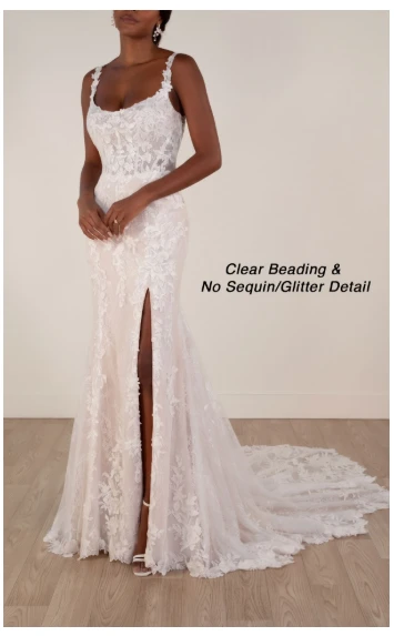 7941 Scoop Neck Tulle Wedding Dress with Spaghetti Straps by Stella York