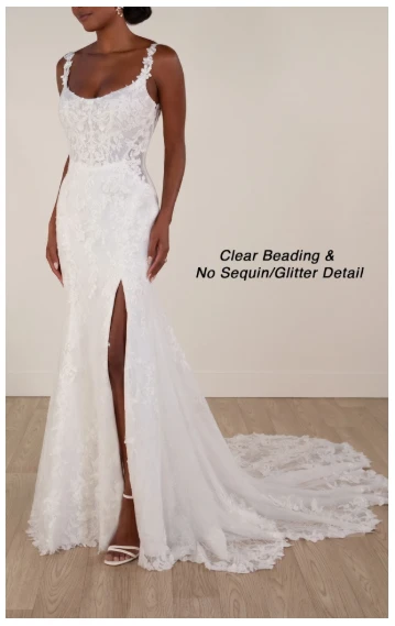 7941 Scoop Neck Tulle Wedding Dress with Spaghetti Straps by Stella York